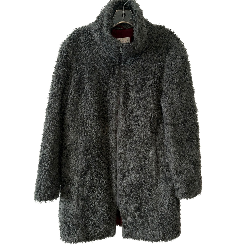 Hennes Women's Grey Fuzzy Teddy Coat in‎ Size 8